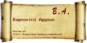 Bagnovini Aggeus névjegykártya